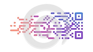 Pixelated QR Code Abstract Data Pattern, vector design Generative AI