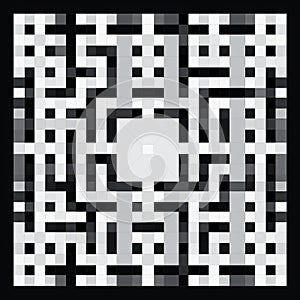 Pixelated Squares: A Jacquard Design With Illusory Depth And Celtic Knotwork photo