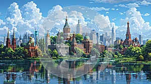Pixelated World Landmarks for a Global Travel Game Famous structures reduce to pixels