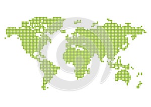 Pixelated world map. Vector illustration decorative design