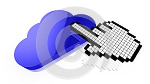 Pixelcursor clicks on the cloud