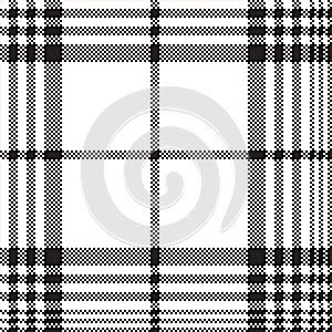 Pixels black and white check plaid seamless pattern