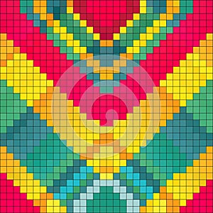 Pixels colored geometric background