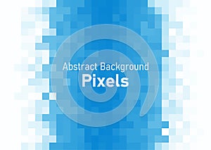 Pixels disintegrate pattern. geometric mosaic background, blue color gradient vector illustration template for poster, web banner photo