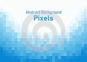 Pixels disintegrate pattern. geometric mosaic background, blue color gradient vector illustration template for web banner, poster