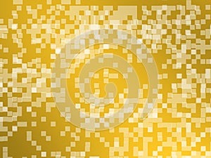 Pixels over golde digital background