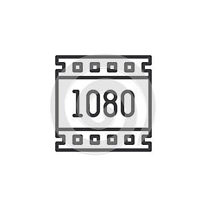 1080 pixels resolution outline icon