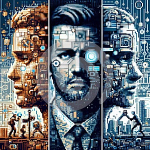 Pixelscape Drawing A digital drawing created using