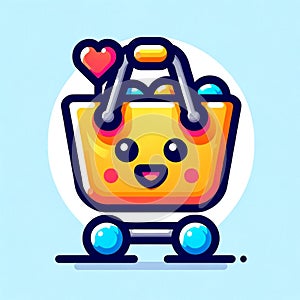 Pixie Series Joyful Shopping Cart Icon: Enhancing E-Commerce with a Smile