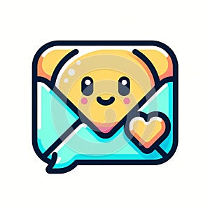 Pixie Series Warm Contact Icon: Message with a Heart