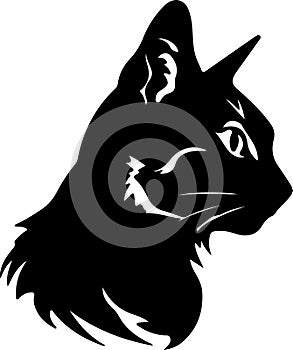 Pixiebob Cat Black Silhouette Generative Ai