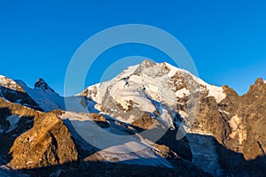 Piz Bernina in morning sunshine