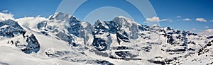 Piz Bernina and Morteratsch peaks in Switzerland