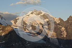 Piz Bernina at sunset, Engadin, Switzerland