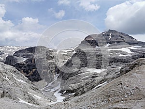 Piz BoÐµ - the highest peak in the Sella mountain range, in the Dolomites, Italy