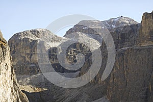 Piz Boe 3152m - view of top of Sella gruppe or Gruppo di Sella