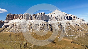 Piz Boe, view of top of Sella gruppe or Gruppo di Sella