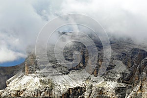 Piz BoÃÂ¨ peak lunar landscape on dolomite, Sellaronda UNESCO, Trentino photo