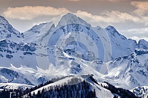 Piz la Ila in Dolomites Mountains near La Villa, Alta Badia, Italy