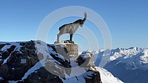 Piz Nair of St. Moritz in Alps Switzerland in the winter