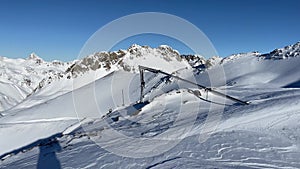 Piz Nair of St. Moritz in Alps Switzerland in the winter