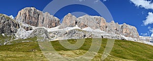 Piz Pord Mt in Sella massif of Dolomites, Italy