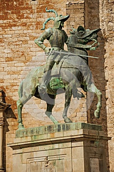 The Pizarro equestrian statue at the Plaza Mayor of Trujillo