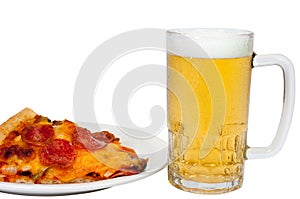 Pizza and Beer (with clipping path)