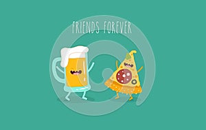 Pizza and beer are friends forever