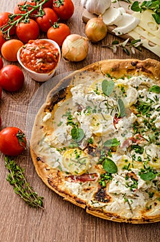 Pizza Bianco with Rosemary and Pancetta