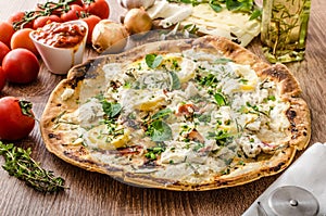 Pizza Bianco with Rosemary and Pancetta photo