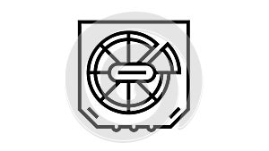 pizza box line icon animation