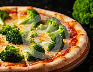 Pizza with broccoli