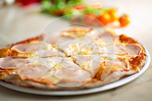 Pizza carbonara portions