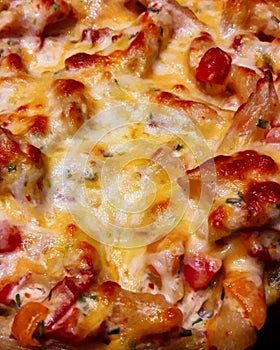 Pizza with cheese and onion