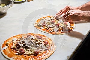 Pizza chef at work