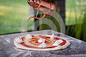 Pizza with chesse and tomato