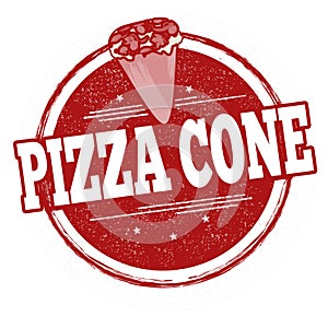 Pizza cone grunge rubber stamp