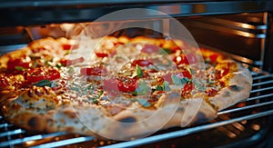 Pizza Cooking in Oven