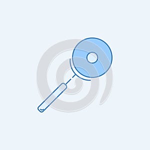 Pizza cutter 2 colored line icon. Simple blue and white element illustration. Pizza cutter concept outline symbol design from kitc