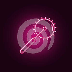 Pizza cutter neon icon. Elements of Kitchen set. Simple icon for websites, web design, mobile app, info graphics