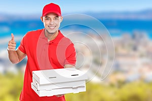 Pizza delivery latin man order delivering job success successful smiling deliver copyspace copy space
