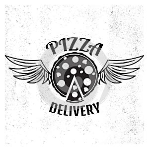 Pizza delivery logo. Fast deliver