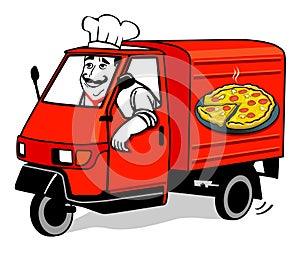 Pizza delivery van