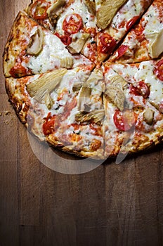 Pizza detail with copy space