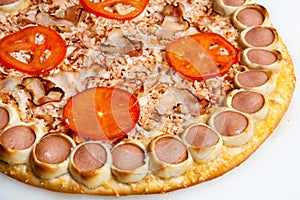 pizza, different kinds of pizzas to the menu of restaurant and pizzeria photo