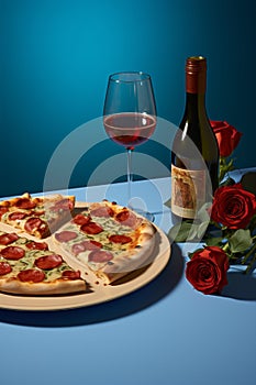 Pizza drink food wine alcohol