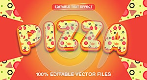 Pizza editable vector text effect