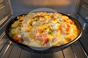 Pizza in the electric oven