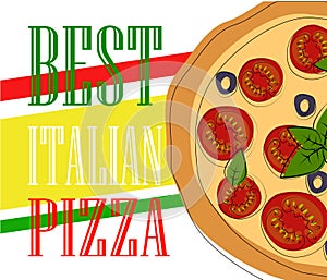 Pizza food menu for restaurant and cafe.